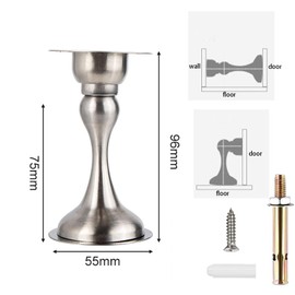 ZQSFPK Magnetic Door Stop, Silver, Modern Wall Mount Door Stopper, 1 Pack