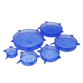 DmDoyy Silikondeckel Dehnbar Set, Silikon Deckel Stretch Dehnbare, Wiederverwendbar Für Lebensmittel, Schüsseln, Teller, Gläser, Töpfe, BPA-frei, Verschiedene Größen, Magic Lids, 6 Stück