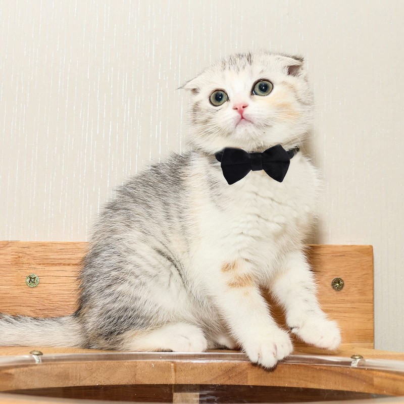Sliverdew 2 Pcs Velvet Cat Collar with Bell and Bowtie,