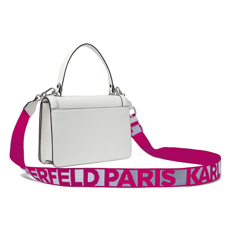 Karl Lagerfeld Paris Simone Deco Crossbody, White/Cactus