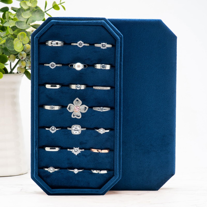 COWFEX Velvet Ring Organizer Display Tray Jewelry Box Organizer Ring