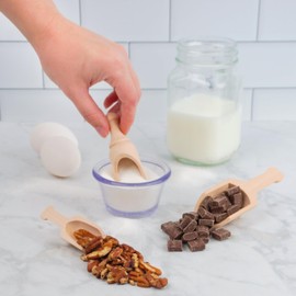 Small Coffee Scoop for Ground Coffee and Manuka Honey, Wooden 1 Tablespoon Measuring Spoon, Bath Salt Scooper, Mini Wood Candy Scoops for Candy Buffet, Food & Flour Canisters or Jars, by Woodpeckers