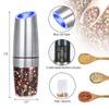 Electric Salt and Pepper Grinder Set, Gravity Sensor, 2 Pack