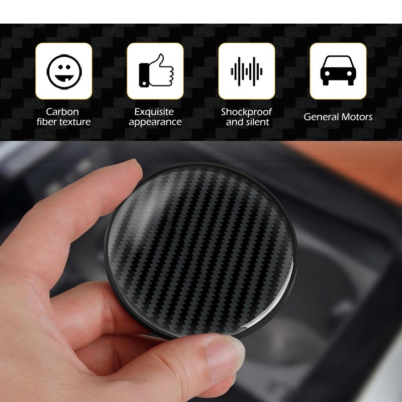 Zikefest 2PCS Car Cup Holder Coasters, 2.75 Inch Carbon Fiber
