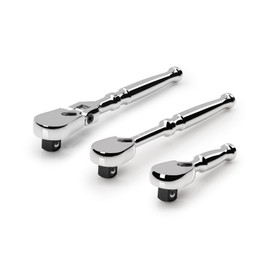 TEKTON 3/8 Inch Drive Small Body Ratchet Set, 3-Piece (3, 6 in., 6 in. Flex) | SRH99002