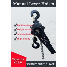 Lever Chain Hoist 2200LBS 5FT 2 Units Set 1T 1,5M Lever Chain Hoist 1 ton Commercial Portable Hooks for Building Garages Warehouse Automotive Machinery【1T/1.5m*2units】