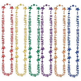 Happy Birthday Beads-Of-Expression (asstd B/G/GD/O/PL/R) Party Accessory  (1 count) (1/Card)