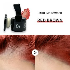 VELO Hairline Powder - Root Touch Up, Instant Grey Coverage, Root Cover up, Hair Color Powder for Women & Men, Hair Fibers and Hair Topper, 48 Hours Lasting Formula (RED BROWN)