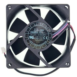 D80SH-12 Cooling Fan M-GP2 for YaLnFAN, DC12V 0.30A 2.16W 80X80X25mm 2-Wire 2-pin Power Supply Chassis Cooling Fan