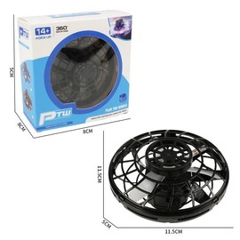 2024 New Flying Fidget Spinner 360 Mini drone Boomerang Cool Flying UFO Toys with Attachable Tippe Toe Spinner - Color: Black