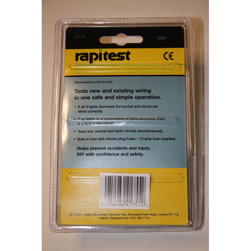 Rapitest As 109 Socket Tester - 13 Amp