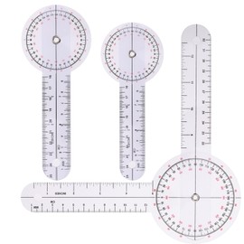 3 Pieces Goniometer Set 12 inch 8 inch 6 inch Goniometer Physical Therapy 360° Body Measuring Angle Ruler, Clear Plastic Goniometer for Measuring Range of Motion