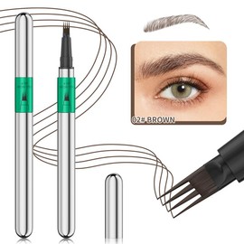 Eyebrow Pencil, Waterproof Microblading Eyebrow Pencil, 4-pronged precision eyebrow pencil, easy to create a natural eyebrow shape, non-drying, lasts all day long:_02# Brown