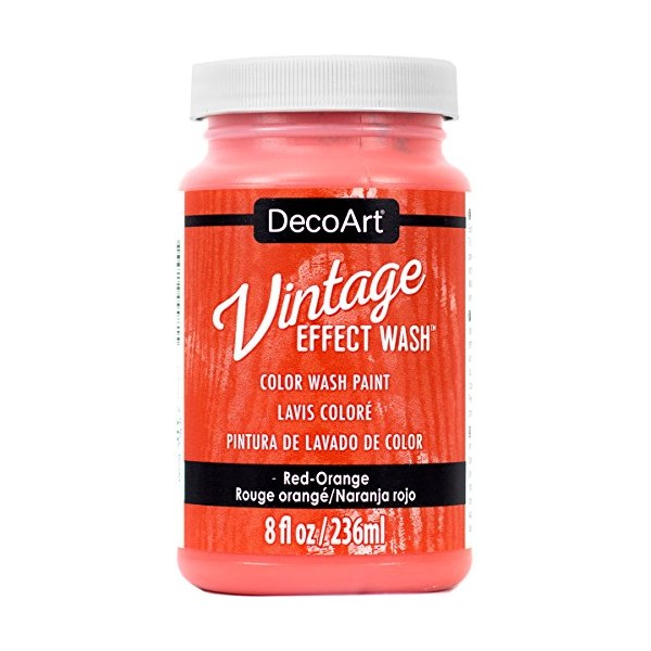 DecoArt Decdcw-64.07 Vintage Effect Wash 8oz Red Orange, Multicolor