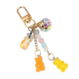 WaigN Cute Resin Gummy Bear Keychain – Candy Color Animal Bear Charm for Women, Colorful Key Ring for Car Keys, Backpack, and Bag Pendant, Perfect Jewelry Gift, Car Keychain