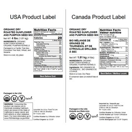 Food to Live Organic Dry Roasted Sunflower and Pumpkin Seed Mix, 4 Pounds – Oven Roasted, No Oil added, Healthy, Natural Snack, Rich in Protein, Perfect for Baking and Salads, Vegan, Kosher, Bulk