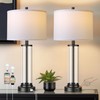 Glass Table Lamps Set of 2, Modern Black Dimmable Beside