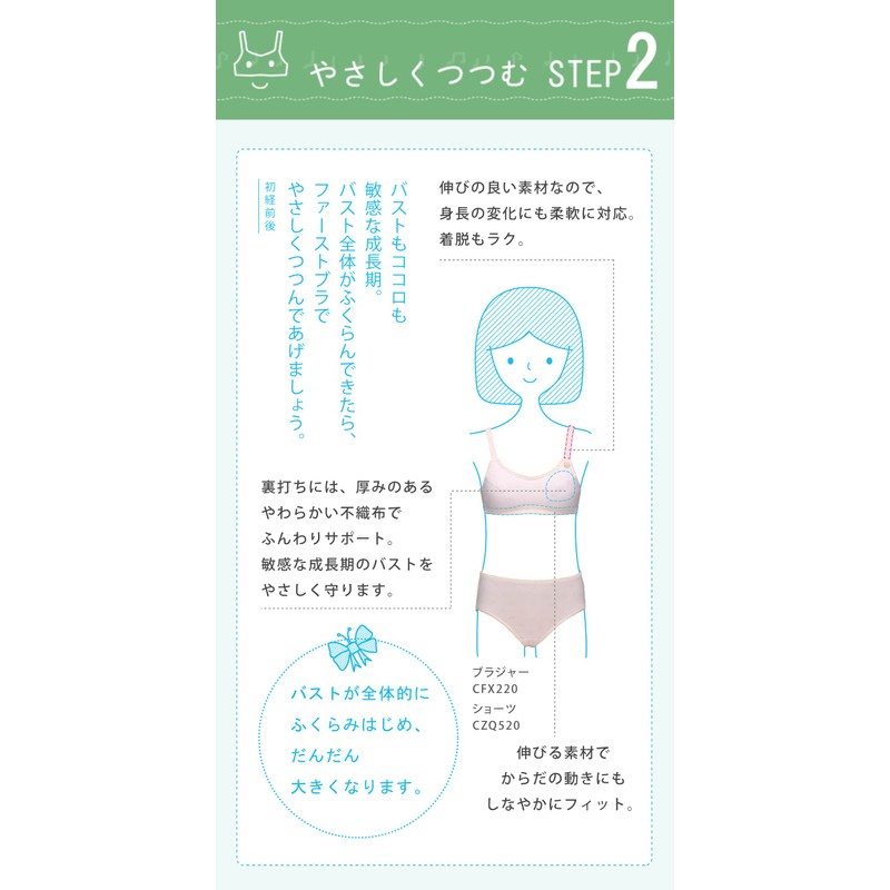Wacoal Kids Junior STEP 2 CFX270 Wireless Bra, Headwear Type,