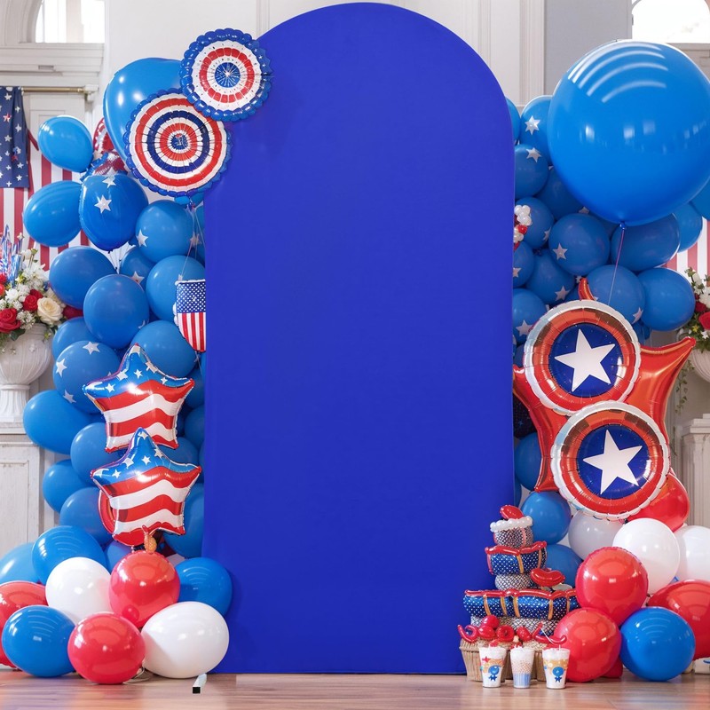 Royal Blue Spandex Fitted Wedding Arch Stand Cover 7.2FT Round