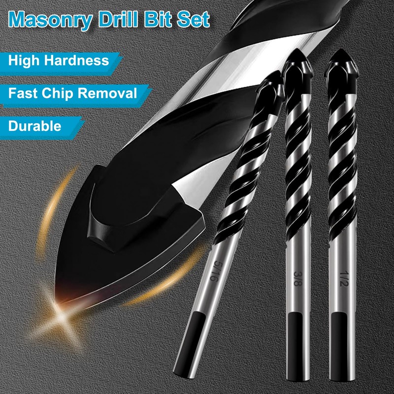 Ocasar 12Pcs Masonry Drill Bit Set and Concrete Drill Bit