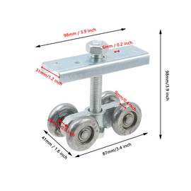 KUMGROT Heavy Duty 4 Wheel Trolley Assembly with Steel Plate M12 Bolt for 1.97" Wide and All 1.69" or Taller Strut Channel Pack of 4