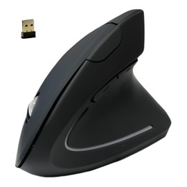 Mouse Ergonómico Inalámbrico Recargable con 3 Niveles dpi - Diseño Antifatiga, 7 Días de Duración, Conexión Estable 2.4Ghz, Compatible Windows/Mac (Negro)