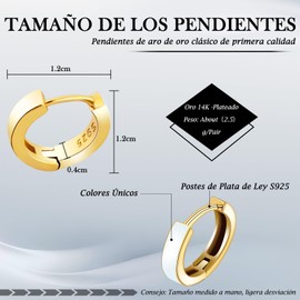 Eslinila Hypoallergenic Trendy Hoop Earrings, Small S925 Sterling Silver Post Girls Boys Earrings Classic White Earrings for Women Men, Copper, No Gemstone