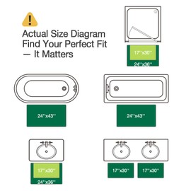 LUMI Non Slip Bathroom Rug Modern Aesthetic, Ultra Soft Absorbent Washable Bath Mats, Quick Dry Premium Floor Rugs for Shower, Tub, Bathtub, Decor, 16x24