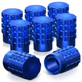 Auto Dynasty Tire Valve Stem Caps 8 Pieces Meshed Style Polished Aluminum Chrome Tire Universal Stem Covers for Cars, SUVs, Bike and Bicycle, Trucks, Motorcycles