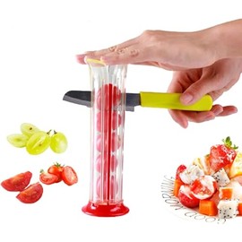 Strawberry Slicer, Grape Slicer, Small Tomato Cherry Cherries Cutter, Fruit Salad Making Pizza Fruit Dispenser Suitable for All Kinds of Small Fruits (Style1, One Size)