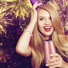 Stainless Steel Tumbler with Lid, Insulated Wine Tumbler 6oz (Black)