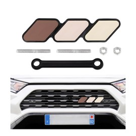 BWBWND Tri-Color Grille Decor Badge, Front Slotted Grille Emblem Decoration Insert Trims, 3-Color Stripe Decal Classic Emblem Compatible with Tacoma 4 Runner, Car Accessories (I)