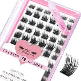 Cluster Eyelashes, Pack of 72 Individual Eyelashes, Eyelash Clusters, DIY Eyelash Extensions, Super-Thin Band, Reusable, Soft & Comfortable (Confession-D-8-16 Mix)
