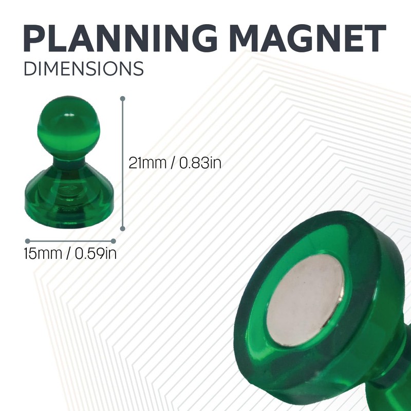 Medium Green Acrylic Push Pin Magnet for Fridge, Whiteboard, Noticeboard,
