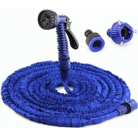 Kwalux Manguera Flexible Expandible 30 Metros Aspersor Jardin Azul