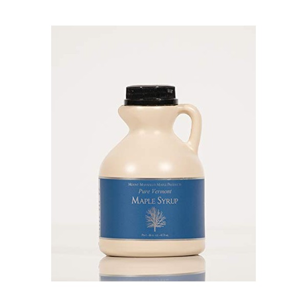 Mansfield Maple Pure Vermont Maple Syrup in Plastic Jug Dark Robust (Vermont B), Pint