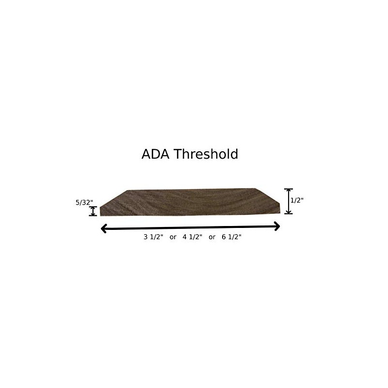 ADA Compliant- ASH 1/2 inch Height Interior Solid Wood Threshold-