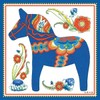 Swedish Themed Gift Blue Dala Horse Decorative 6x6" Ceramic Wall