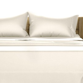 TEXAS LINEN CO. 100% Egyptian Cotton Sheets Full Size - 1200 Thread Count 4 PC Full Sheet Set Egyptian Cotton, Sateen Weave Luxury Sheets Full, High Thread Count Sheets, 19" Deep Pocket - Ivory