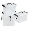 Uumitty 4-Pack 6.5 Quart Small Storage Boxes, Plastic Storage Latch