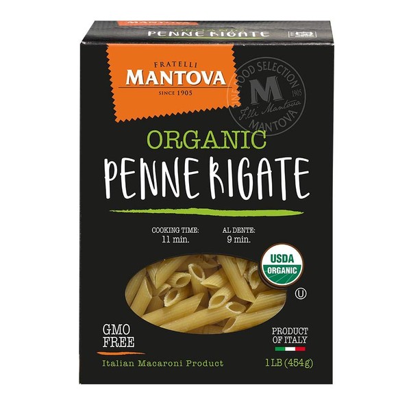 Mantova Organic Penne Rigate Pasta 1 lb by Mantova (Pack of 12)