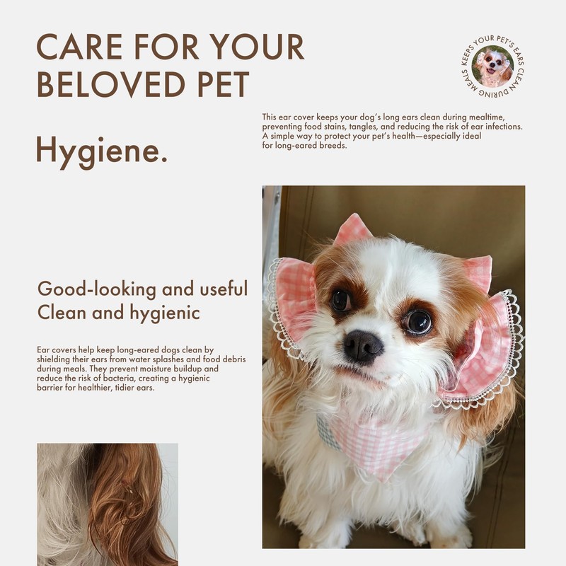 Soft Cotton Dog Headband for Cocker Spaniel, Cavalier, Springer -