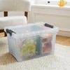 Obstnny 22 Quart Clear Latching Box with Wheels, Plastic Storage