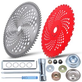 Stylemafia 9" x 36 Teeth Carbide Tipped Blades & 10" x 80T Carbide Tip Brush Cutter Trimmer Blades with Universal Adapter Kit,Premium Stainless Steel Trimmer Head for Cutter, Trimmer, Weed Eater