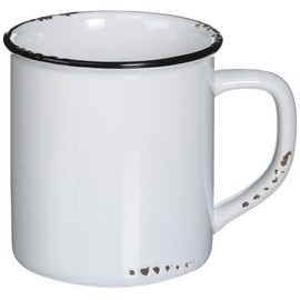 Abbott Collection Enamel Look Stoneware Mug, White