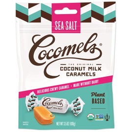 Cocomels Coconut Milk Caramels, Sea Salt Flavor, Organic, Dairy Free, Vegan, Gluten Free, Non-GMO, No High Fructose Corn Syrup, Kosher, Plant Based, Individually Wrapped Candy, (1 Pack)