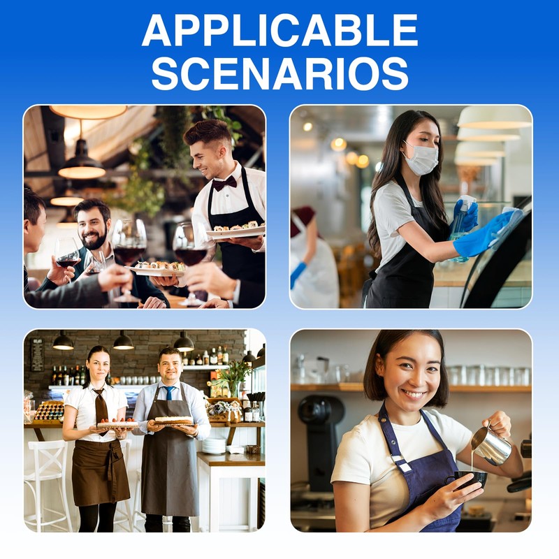 COWANIEE 5 Pack Waitress Apron, Black Aprons Catering, Half Apron