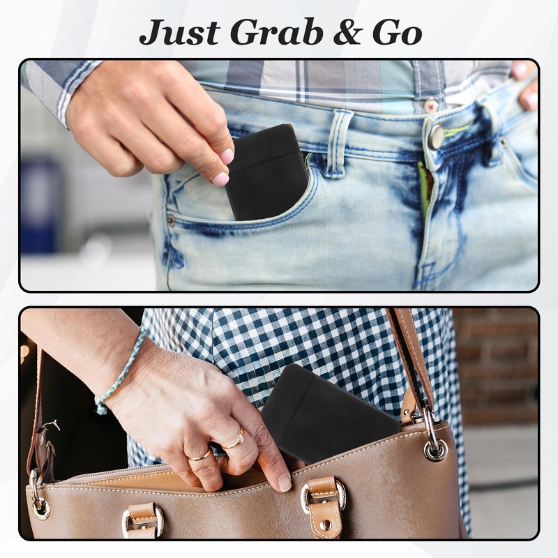 Xelsluthe 2 PCS Flat Thin Wallet Key Holder, Slim Credit