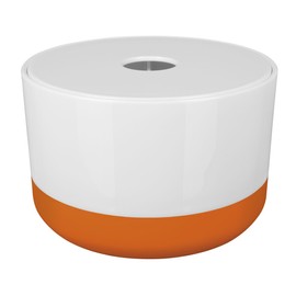 Spirella Moji Cosmetic Organiser with Individually Adjustable Compartments Storage Box for Make Up and Jewellery 15 x 9 cm with Lid White / Orange