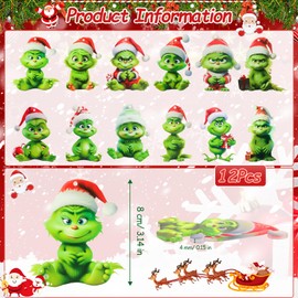 HGRGHH 12 Pieces Christmas Decoration, 2D Elf Christmas Decorations, Christmas Tree Decoration, Acrylic Hanging Ornament, 2024 Funny Christmas Tree Decorations for Home, Festive Parties (A)